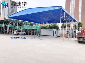 滨江推拉棚边上的透明布 杭州伸缩雨篷活动制造公司
